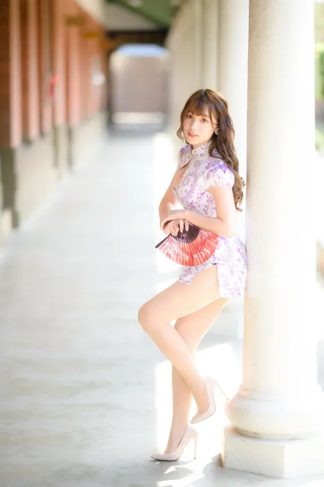 [Mzsock] NO.040 Listening Cheongsam, stockings, high heels and beautiful legs, outdoor shot street photography#[87P]-2