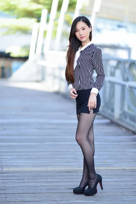 [Mzsock] NO.026 Beautiful model Xiaomi’s new secretary black silk professional attire street photography#[50P]-46